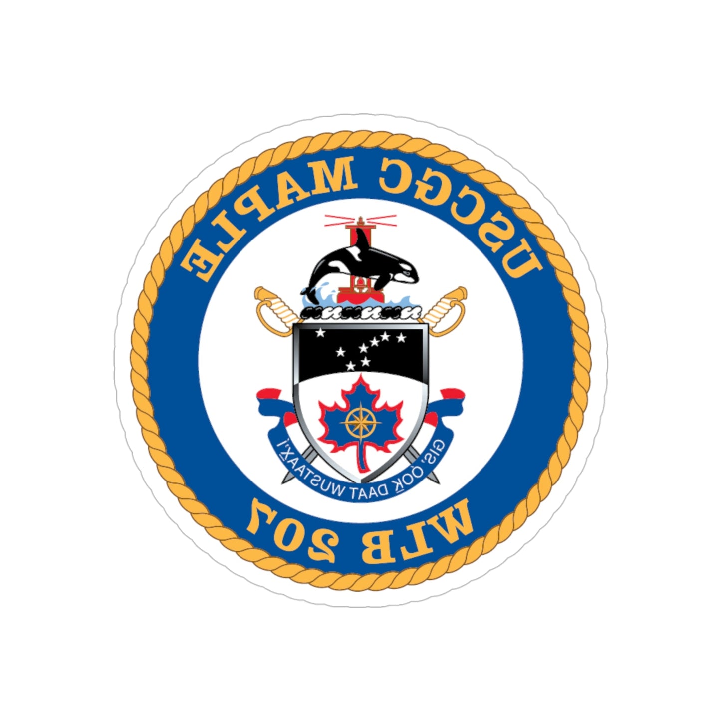 USCGC Maple WLB 207 1 (U.S. Coast Guard) REVERSE PRINT Transparent STICKER-4" × 4"-The Sticker Space