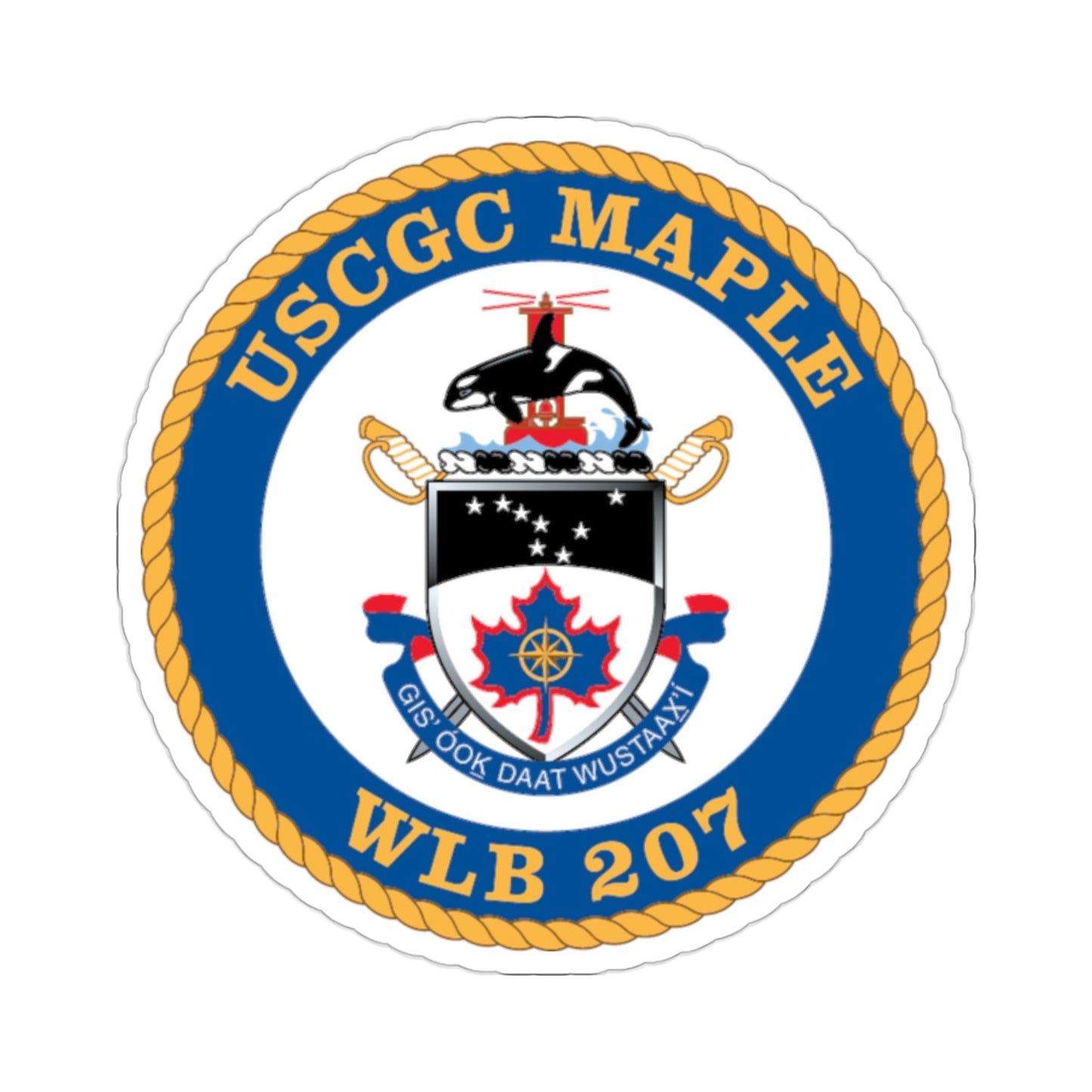 USCGC Maple WLB 207 1 (U.S. Coast Guard) STICKER Vinyl Die-Cut Decal-2 Inch-The Sticker Space