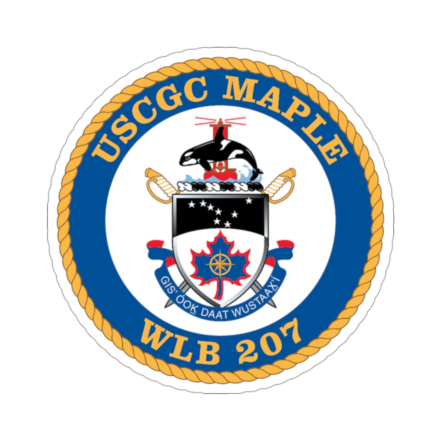 USCGC Maple WLB 207 1 (U.S. Coast Guard) STICKER Vinyl Die-Cut Decal-3 Inch-The Sticker Space