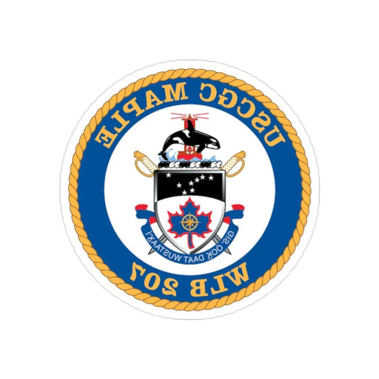 USCGC Maple WLB 207 1 (U.S. Coast Guard) REVERSE PRINT Transparent Die-Cut STICKER 2 Inch Die-Cut Transparent - The Sticker Space