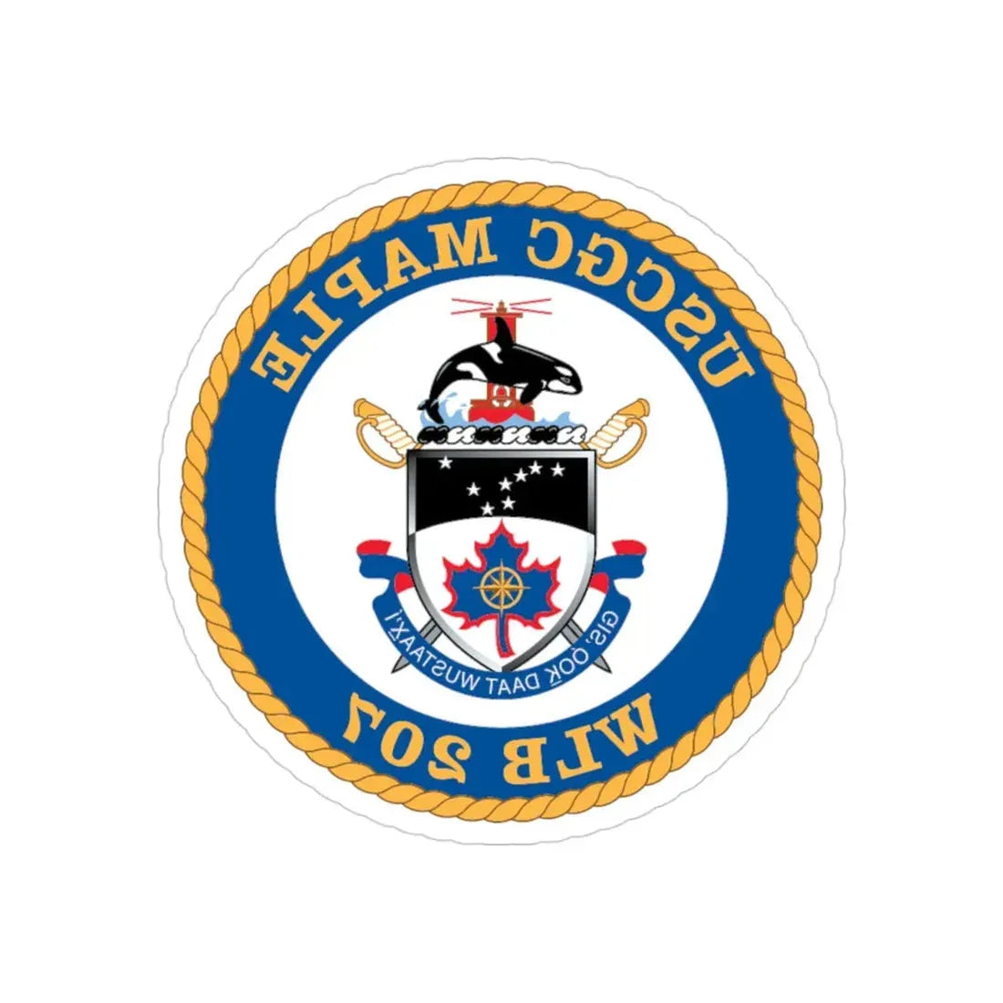 USCGC Maple WLB 207 1 (U.S. Coast Guard) REVERSE PRINT Transparent Die-Cut STICKER 3 Inch Die-Cut Transparent - The Sticker Space