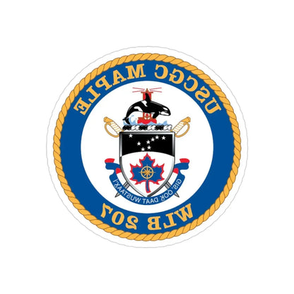 USCGC Maple WLB 207 1 (U.S. Coast Guard) REVERSE PRINT Transparent Die-Cut STICKER 4 Inch Die-Cut Transparent - The Sticker Space