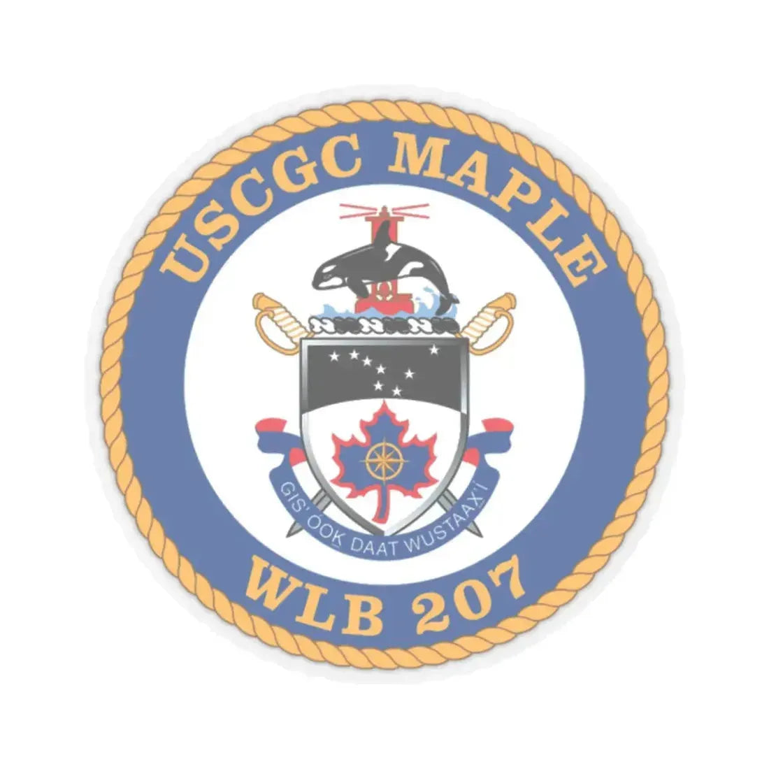 USCGC Maple WLB 207 1 (U.S. Coast Guard) STICKER Vinyl Kiss-Cut Decal 2 Inch Transparent - The Sticker Space