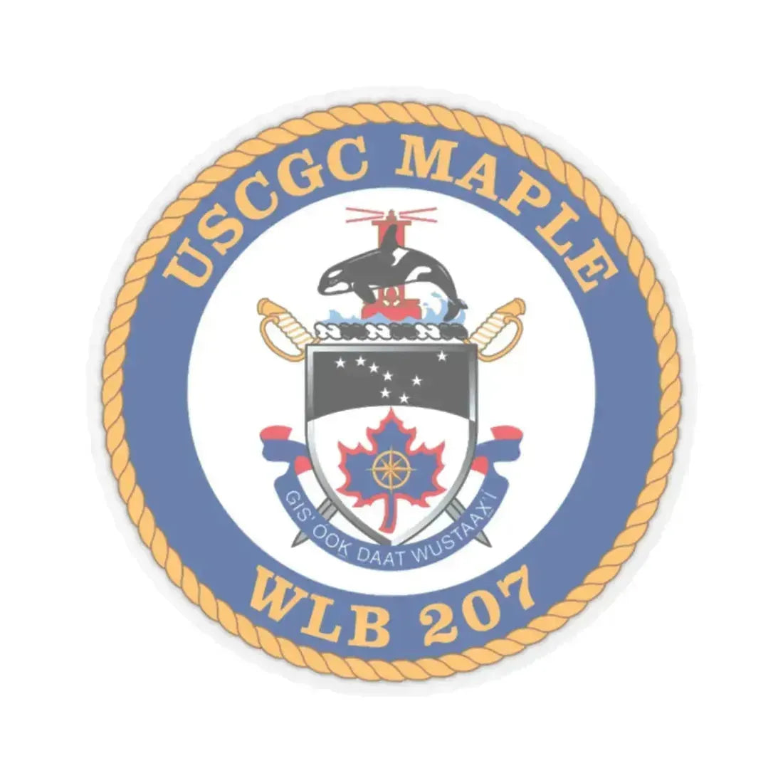 USCGC Maple WLB 207 1 (U.S. Coast Guard) STICKER Vinyl Kiss-Cut Decal 2 Inch Transparent - The Sticker Space