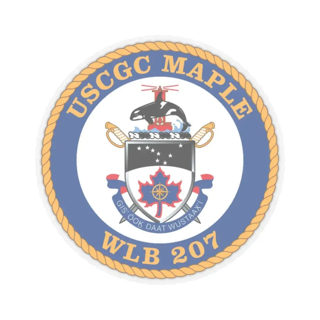 USCGC Maple WLB 207 1 (U.S. Coast Guard) STICKER Vinyl Kiss-Cut Decal 3 Inch Transparent - The Sticker Space