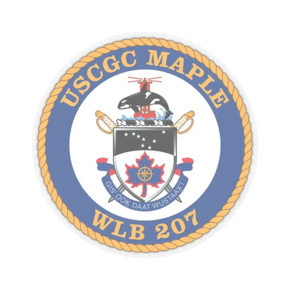 USCGC Maple WLB 207 1 (U.S. Coast Guard) STICKER Vinyl Kiss-Cut Decal 3 Inch Transparent - The Sticker Space