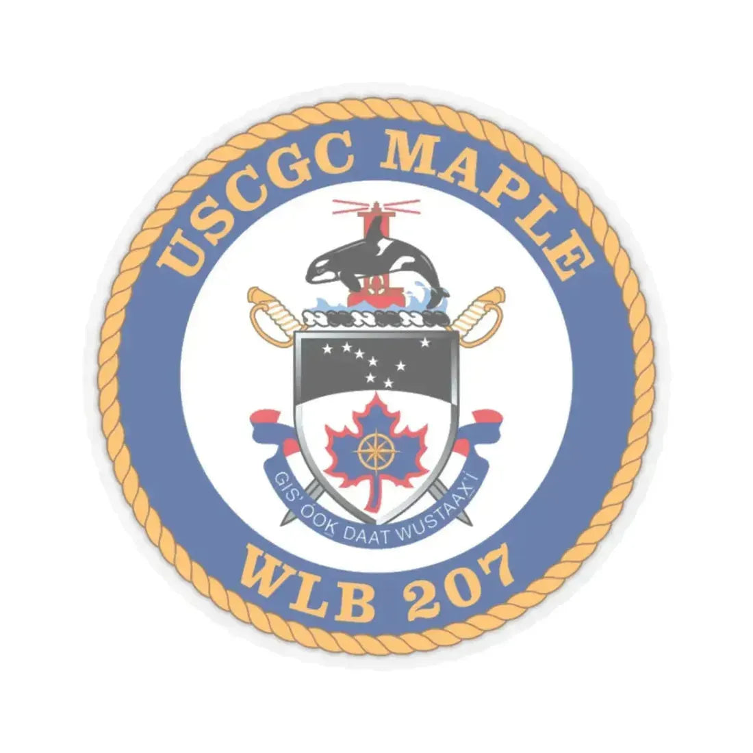 USCGC Maple WLB 207 1 (U.S. Coast Guard) STICKER Vinyl Kiss-Cut Decal 3 Inch Transparent - The Sticker Space