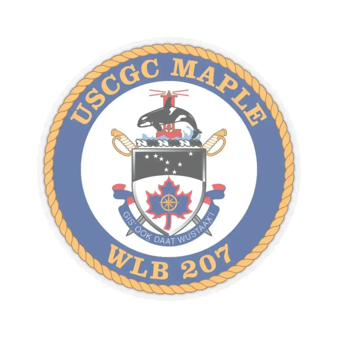 USCGC Maple WLB 207 1 (U.S. Coast Guard) STICKER Vinyl Kiss-Cut Decal 4 Inch Transparent - The Sticker Space