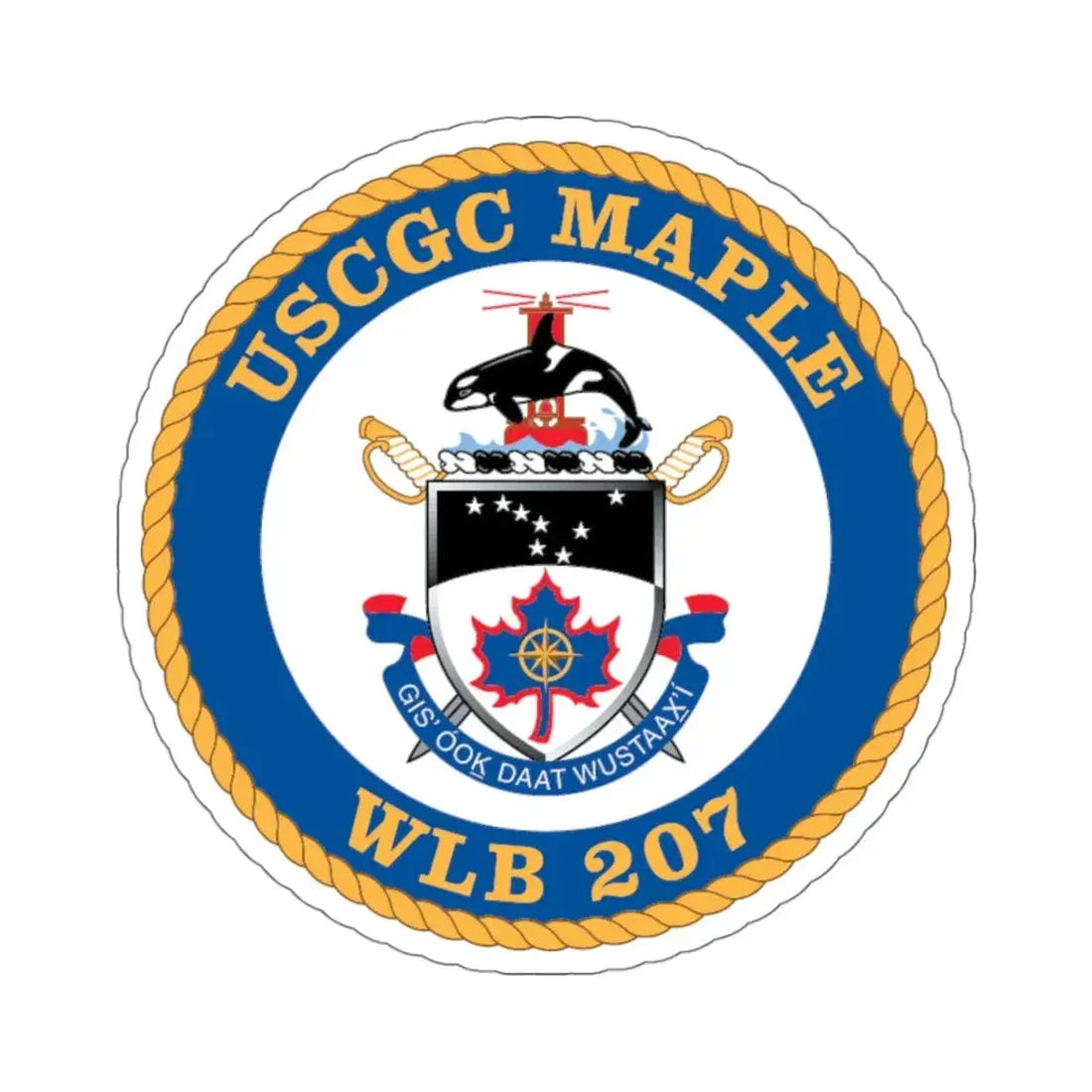 USCGC Maple WLB 207 1 (U.S. Coast Guard) STICKER Vinyl Kiss-Cut Decal 4 Inch White - The Sticker Space