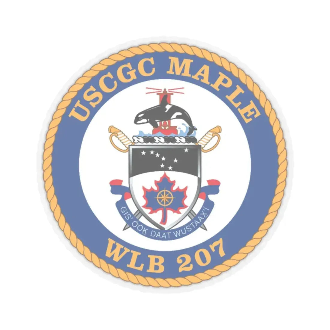 USCGC Maple WLB 207 1 (U.S. Coast Guard) STICKER Vinyl Kiss-Cut Decal 6 Inch Transparent - The Sticker Space