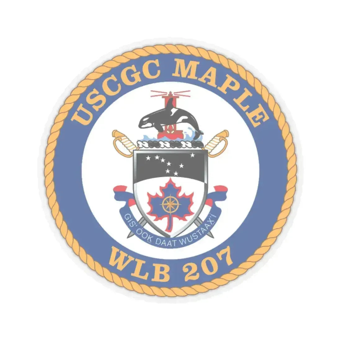 USCGC Maple WLB 207 1 (U.S. Coast Guard) STICKER Vinyl Kiss-Cut Decal 6 Inch Transparent - The Sticker Space