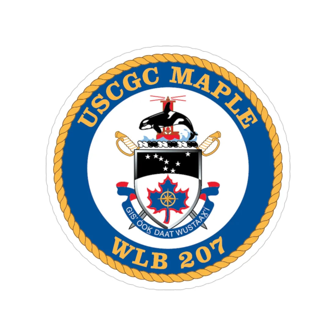 USCGC Maple WLB 207 1 (U.S. Coast Guard) Transparent STICKER Die-Cut Vinyl Decal 3 Inch - The Sticker Space