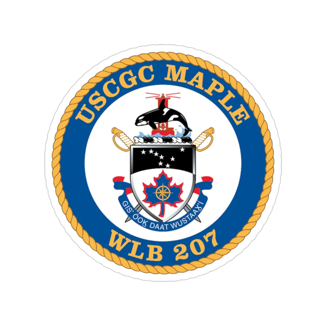 USCGC Maple WLB 207 1 (U.S. Coast Guard) Transparent STICKER Die-Cut Vinyl Decal 4 Inch - The Sticker Space