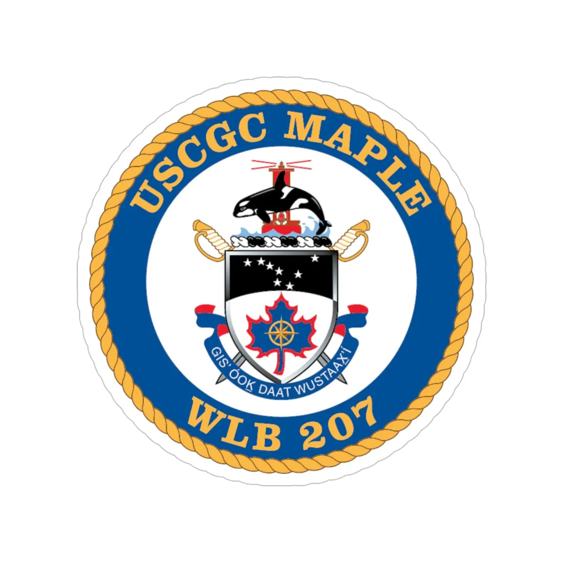 USCGC Maple WLB 207 1 (U.S. Coast Guard) Transparent STICKER Die-Cut Vinyl Decal 5 Inch - The Sticker Space