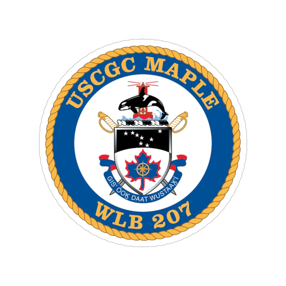 USCGC Maple WLB 207 1 (U.S. Coast Guard) Transparent STICKER Die-Cut Vinyl Decal 6 Inch - The Sticker Space