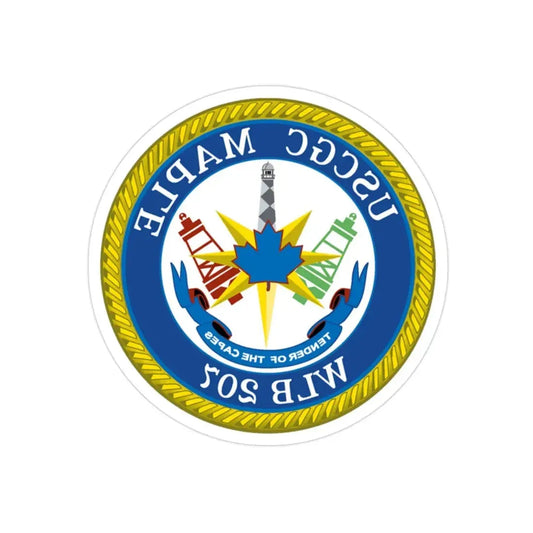 USCGC Maple WLB 207 (U.S. Coast Guard) REVERSE PRINT Transparent Die-Cut STICKER 2 Inch Die-Cut Transparent - The Sticker Space