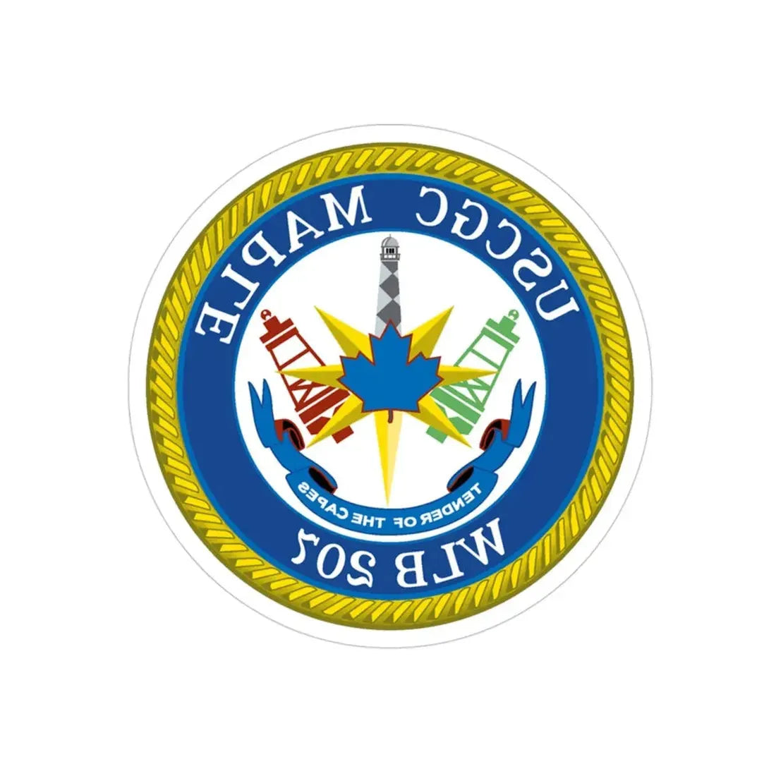 USCGC Maple WLB 207 (U.S. Coast Guard) REVERSE PRINT Transparent Die-Cut STICKER 3 Inch Die-Cut Transparent - The Sticker Space