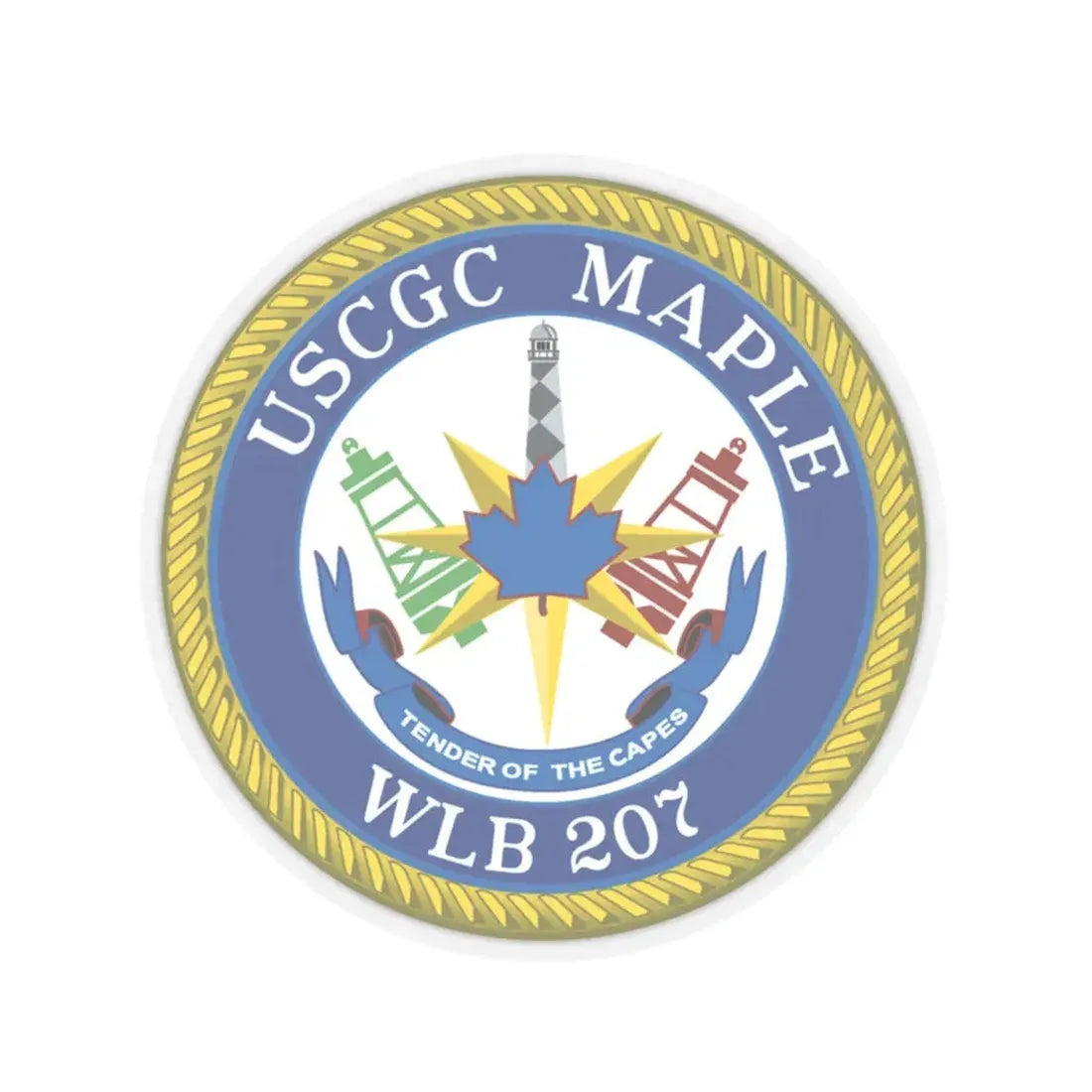 USCGC Maple WLB 207 (U.S. Coast Guard) STICKER Vinyl Kiss-Cut Decal 4 Inch Transparent - The Sticker Space