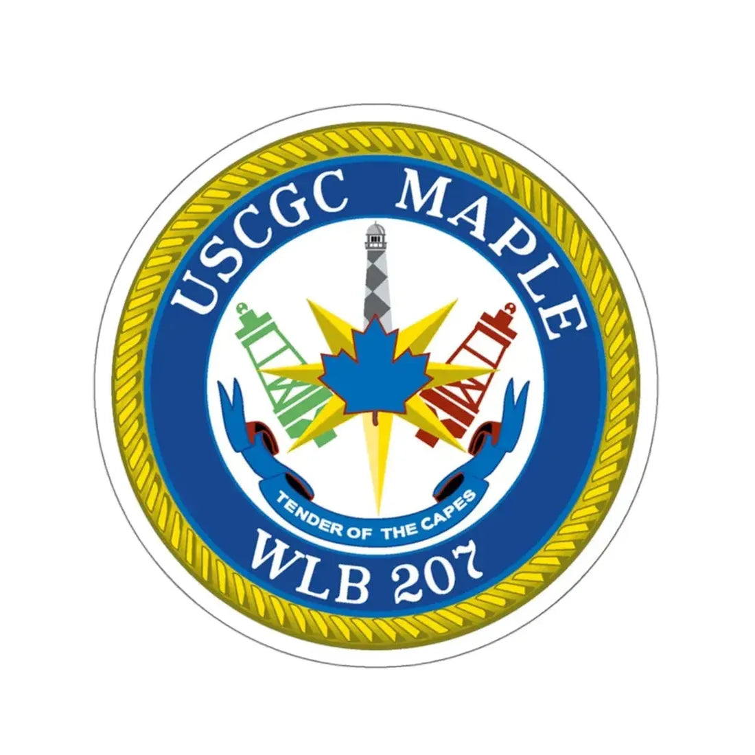 USCGC Maple WLB 207 (U.S. Coast Guard) STICKER Vinyl Kiss-Cut Decal 4 Inch White - The Sticker Space