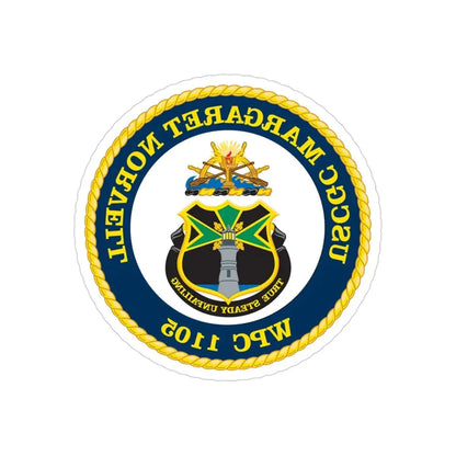 USCGC Margaret Norvell WPC 1105 (U.S. Coast Guard) REVERSE PRINT Transparent Die-Cut STICKER 3 Inch Die-Cut Transparent - The Sticker Space