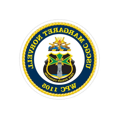 USCGC Margaret Norvell WPC 1105 (U.S. Coast Guard) REVERSE PRINT Transparent Die-Cut STICKER 4 Inch Die-Cut Transparent - The Sticker Space
