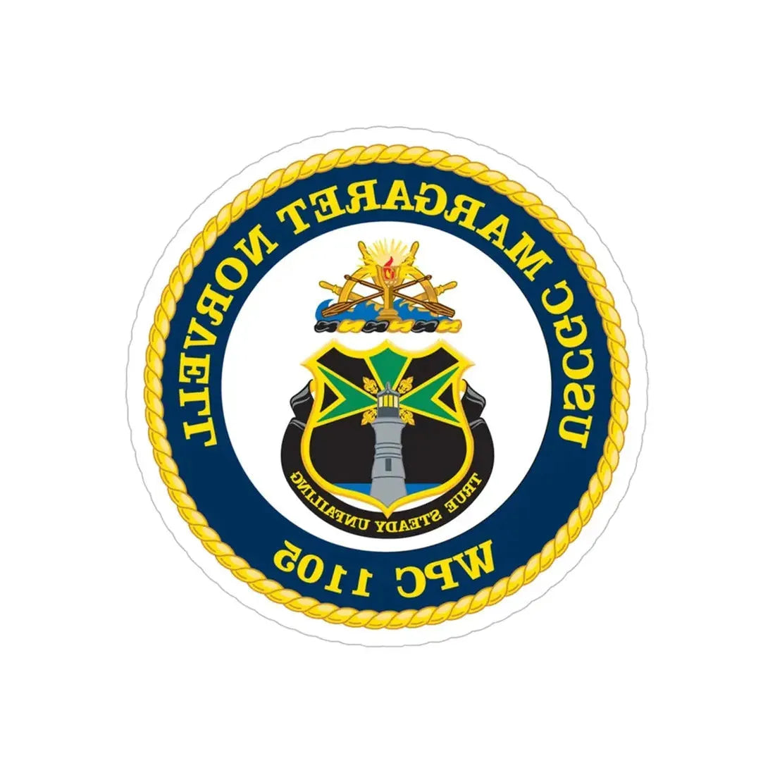 USCGC Margaret Norvell WPC 1105 (U.S. Coast Guard) REVERSE PRINT Transparent Die-Cut STICKER 5 Inch Die-Cut Transparent - The Sticker Space