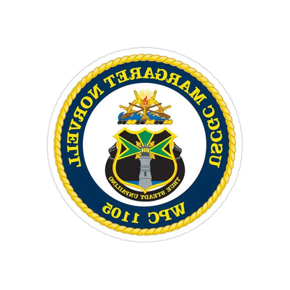 USCGC Margaret Norvell WPC 1105 (U.S. Coast Guard) REVERSE PRINT Transparent Die-Cut STICKER 5 Inch Die-Cut Transparent - The Sticker Space