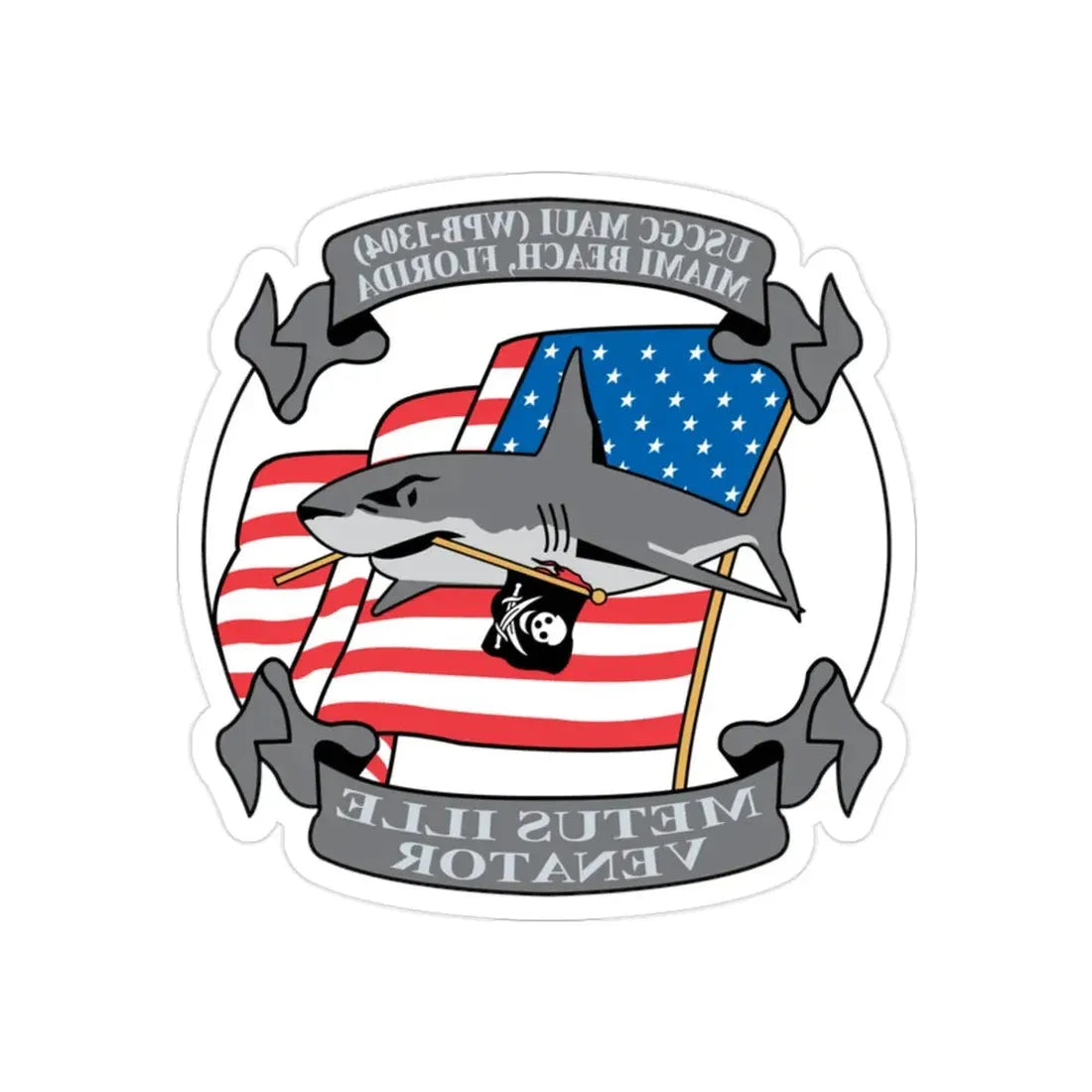 USCGC Maui WPB 1304 (U.S. Coast Guard) REVERSE PRINT Transparent Die-Cut STICKER 2 Inch Die-Cut Transparent - The Sticker Space