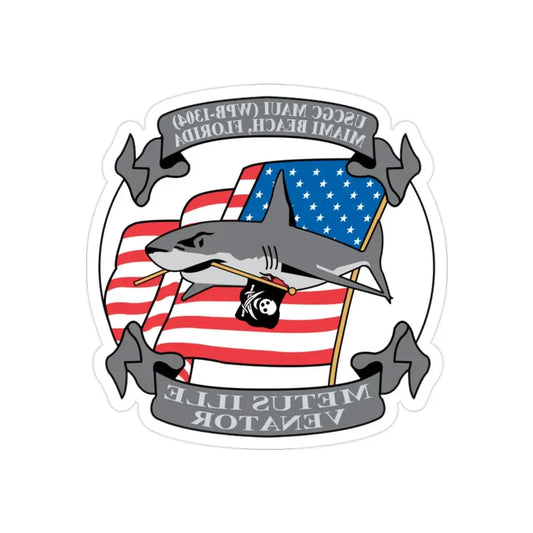 USCGC Maui WPB 1304 (U.S. Coast Guard) REVERSE PRINT Transparent Die-Cut STICKER 2 Inch Die-Cut Transparent - The Sticker Space