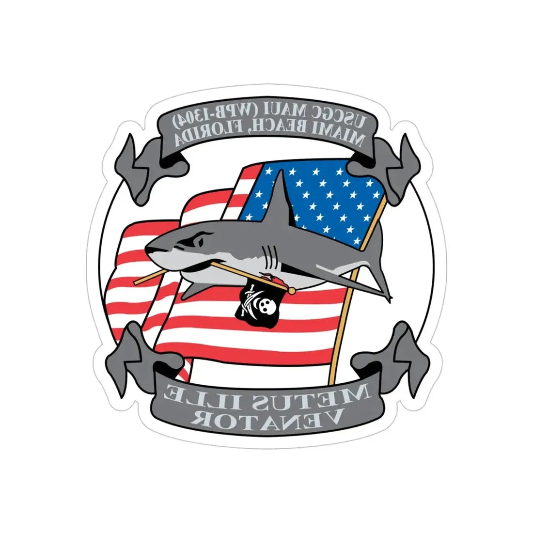 USCGC Maui WPB 1304 (U.S. Coast Guard) REVERSE PRINT Transparent Die-Cut STICKER 4 Inch Die-Cut Transparent - The Sticker Space