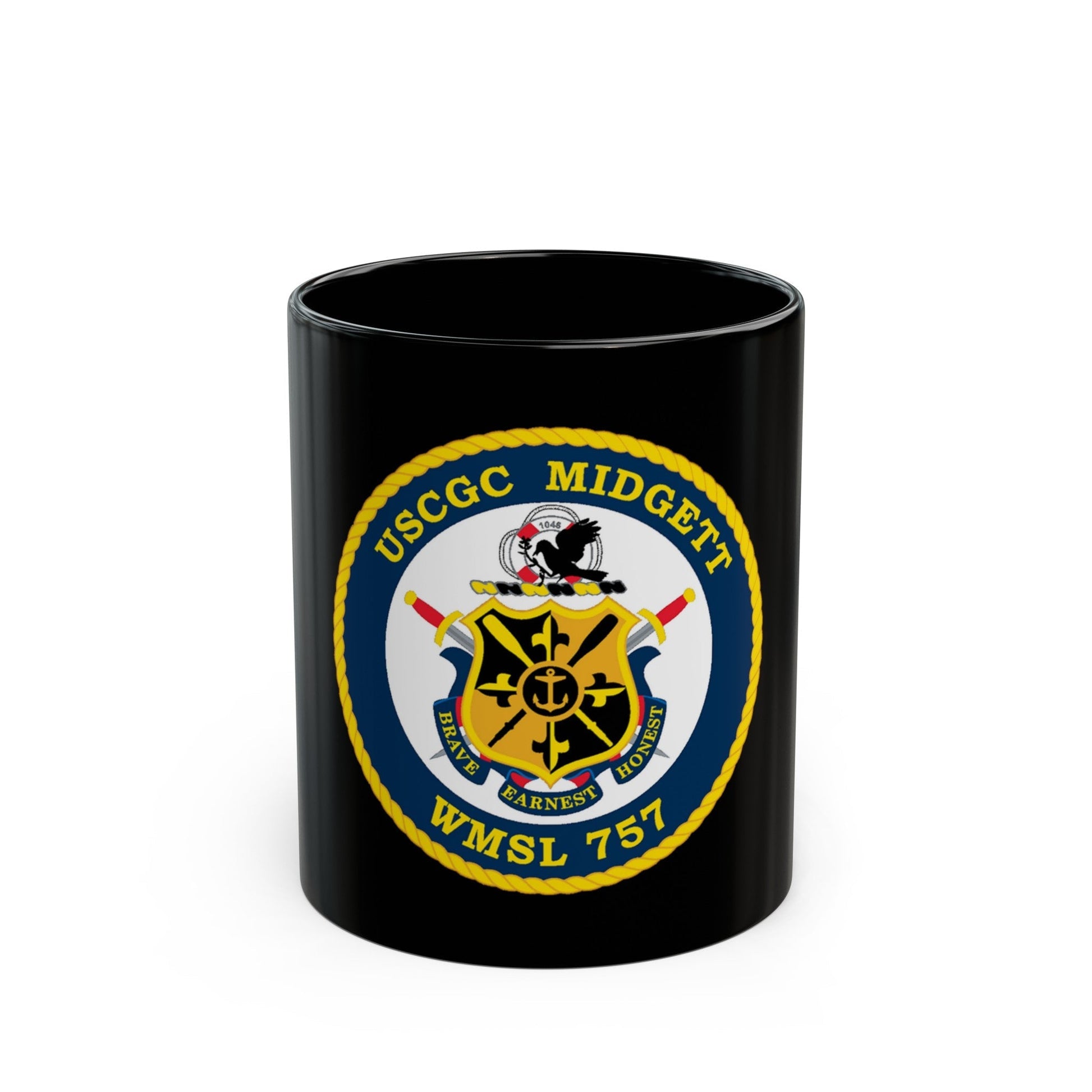 USCGC MIDGETT WMSL 757 (U.S. Coast Guard) Black Coffee Mug-11oz-The Sticker Space