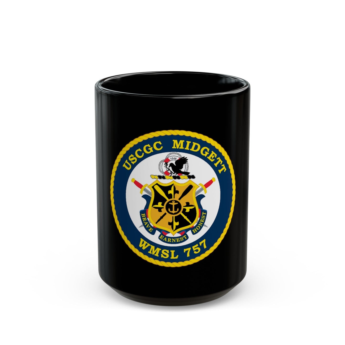 USCGC MIDGETT WMSL 757 (U.S. Coast Guard) Black Coffee Mug-15oz-The Sticker Space