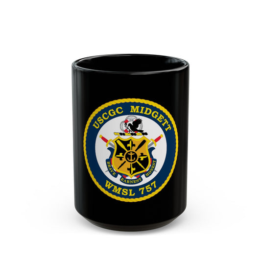 USCGC MIDGETT WMSL 757 (U.S. Coast Guard) Black Coffee Mug-15oz-The Sticker Space