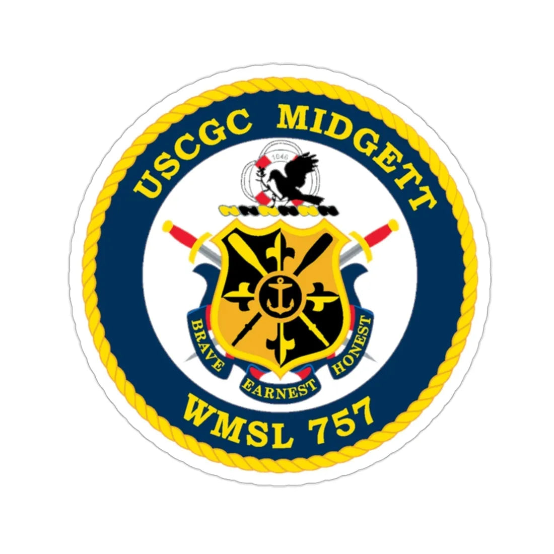 USCGC MIDGETT WMSL 757 (U.S. Coast Guard) STICKER Vinyl Die-Cut Decal 2 Inch - The Sticker Space