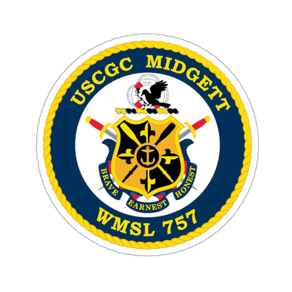 USCGC MIDGETT WMSL 757 (U.S. Coast Guard) STICKER Vinyl Die-Cut Decal 6 Inch - The Sticker Space