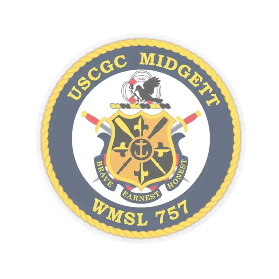 USCGC MIDGETT WMSL 757 (U.S. Coast Guard) STICKER Vinyl Kiss-Cut Decal 3 Inch Transparent - The Sticker Space