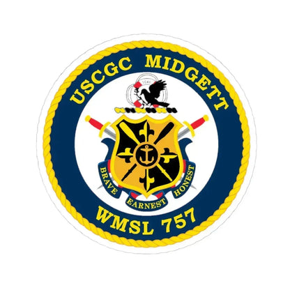 USCGC MIDGETT WMSL 757 (U.S. Coast Guard) STICKER Vinyl Kiss-Cut Decal 6 Inch White - The Sticker Space