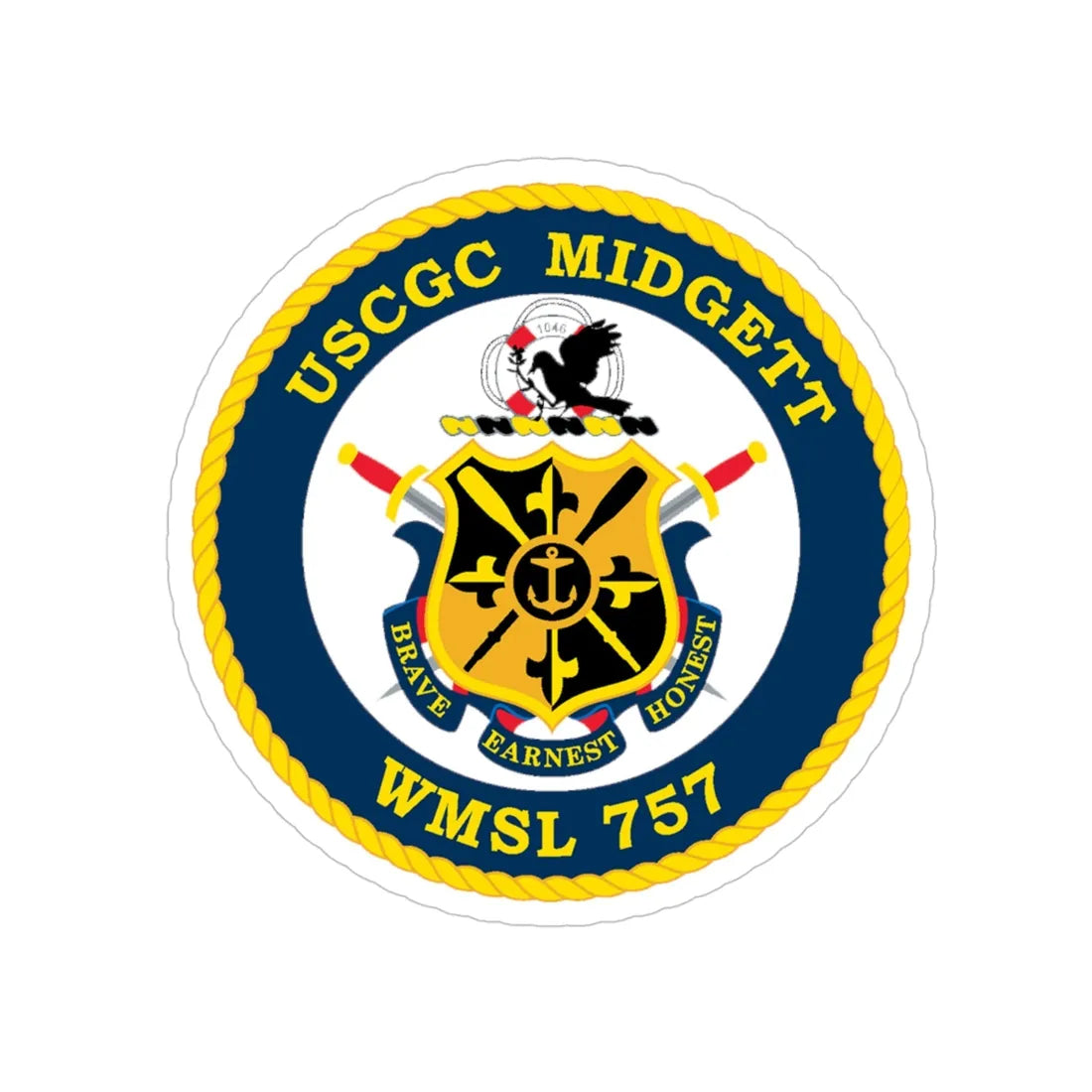 USCGC MIDGETT WMSL 757 (U.S. Coast Guard) Transparent STICKER Die-Cut Vinyl Decal 4 Inch - The Sticker Space