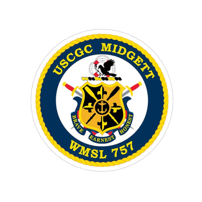 USCGC MIDGETT WMSL 757 (U.S. Coast Guard) Transparent STICKER Die-Cut Vinyl Decal 4 Inch - The Sticker Space