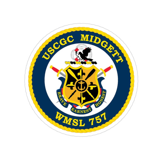 USCGC MIDGETT WMSL 757 (U.S. Coast Guard) Transparent STICKER Die-Cut Vinyl Decal 6 Inch - The Sticker Space