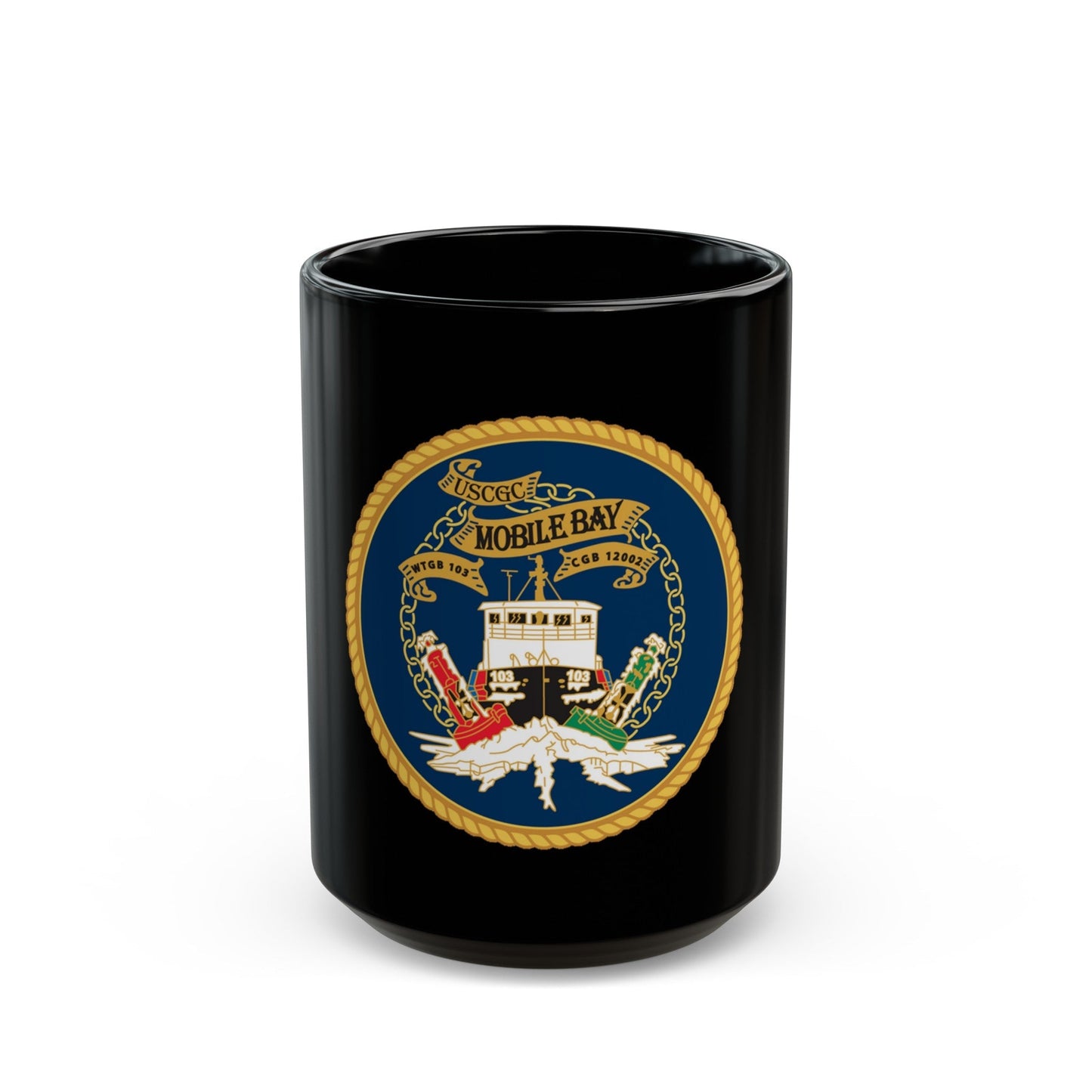 USCGC Mobile Bay WTGB 103 (U.S. Coast Guard) Black Coffee Mug-15oz-The Sticker Space