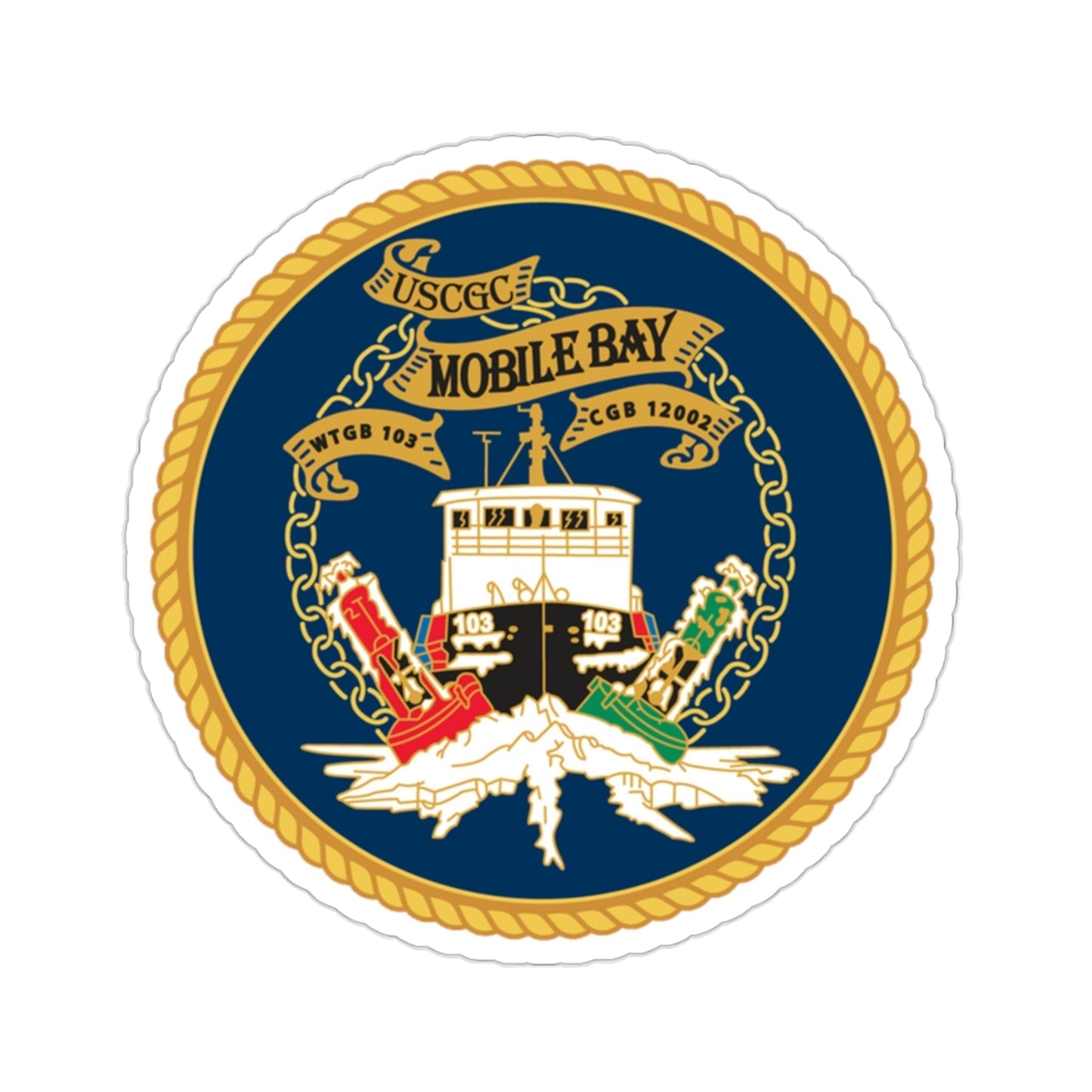 USCGC Mobile Bay WTGB 103 (U.S. Coast Guard) STICKER Vinyl Die-Cut Decal-2 Inch-The Sticker Space