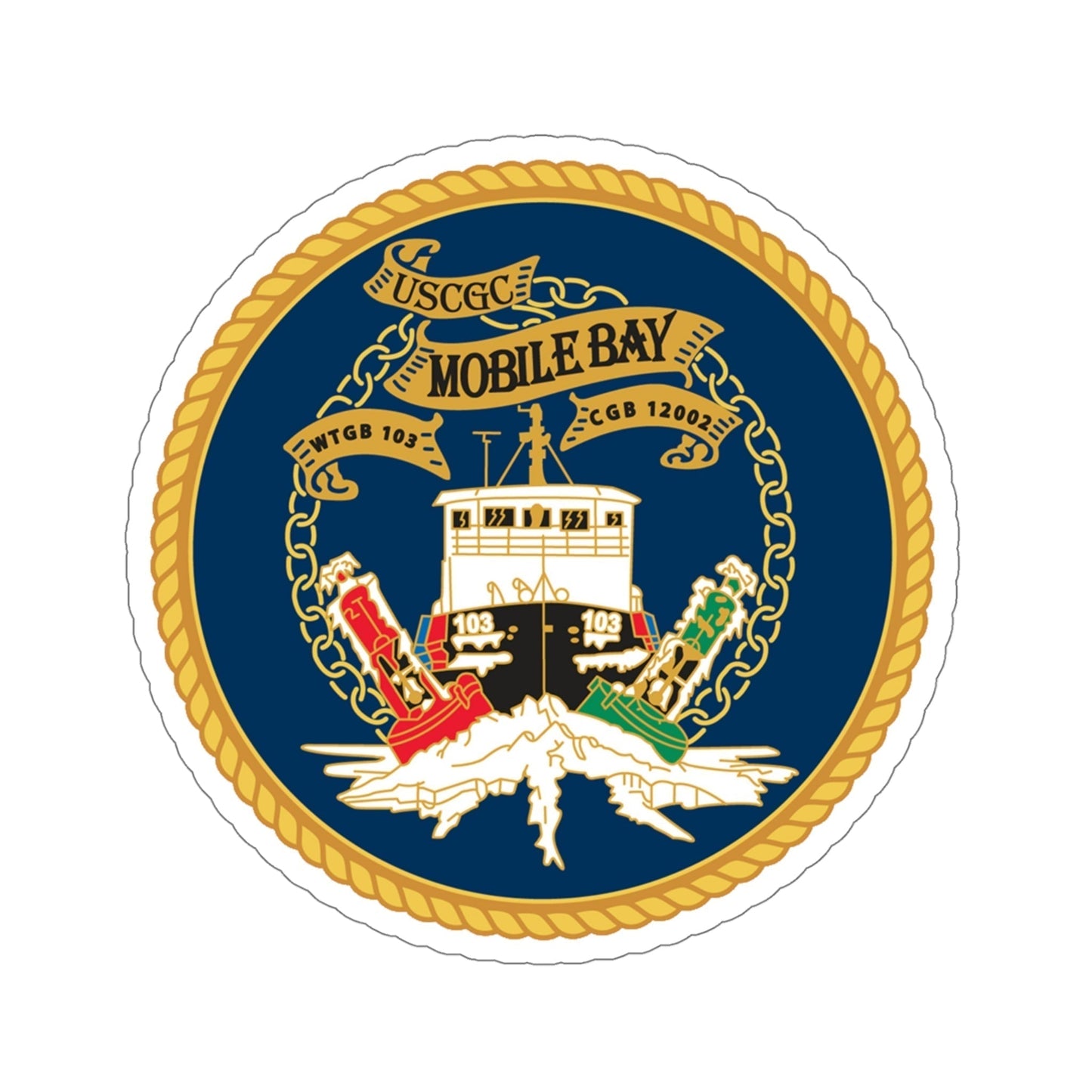 USCGC Mobile Bay WTGB 103 (U.S. Coast Guard) STICKER Vinyl Die-Cut Decal-5 Inch-The Sticker Space