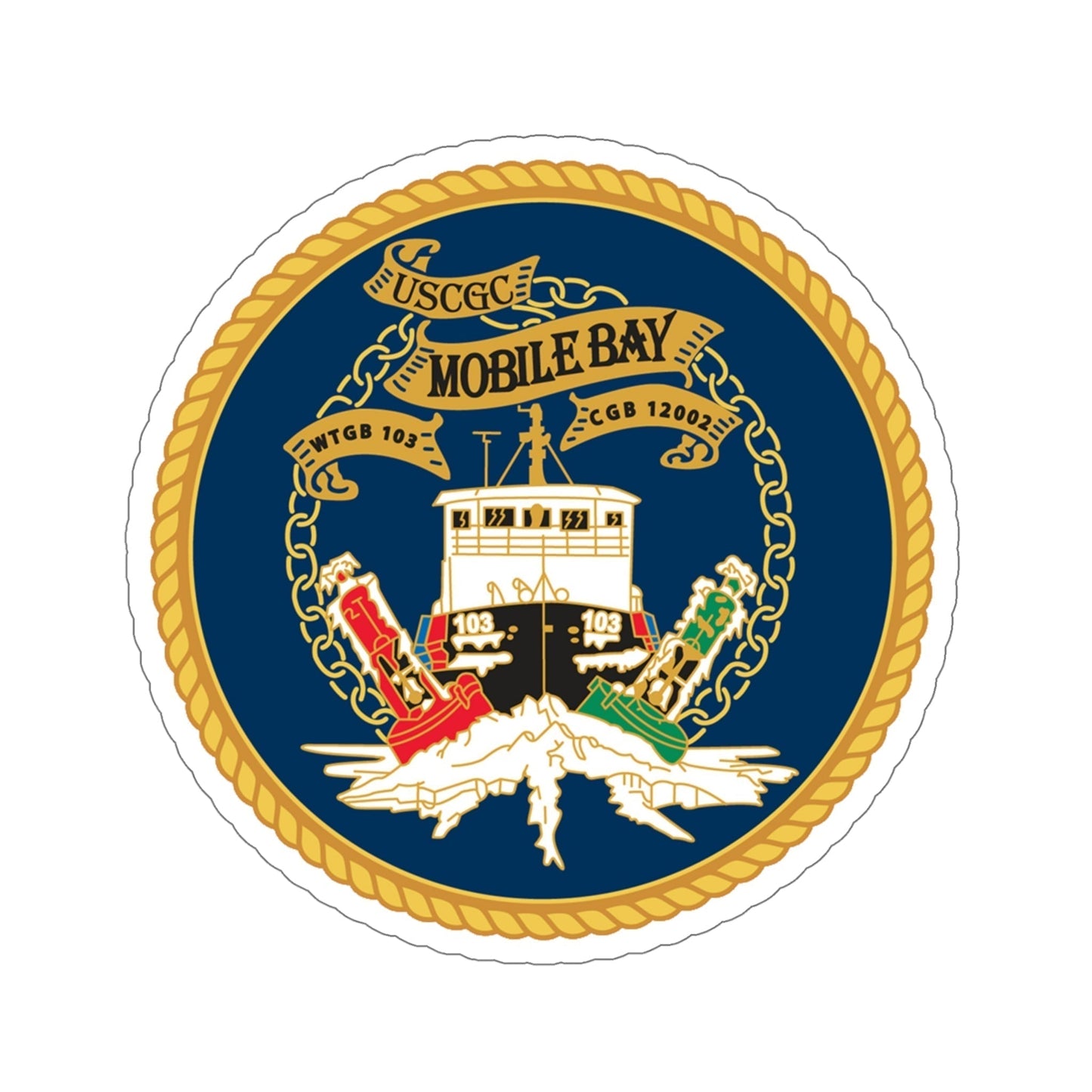 USCGC Mobile Bay WTGB 103 (U.S. Coast Guard) STICKER Vinyl Die-Cut Decal-6 Inch-The Sticker Space