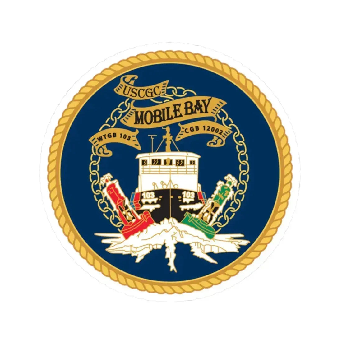 USCGC Mobile Bay WTGB 103 (U.S. Coast Guard) STICKER Vinyl Kiss-Cut Decal 2 Inch White - The Sticker Space