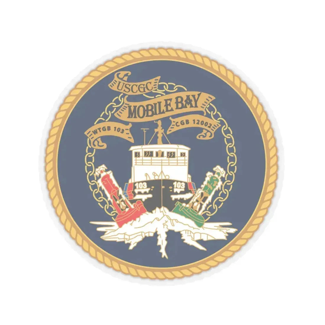 USCGC Mobile Bay WTGB 103 (U.S. Coast Guard) STICKER Vinyl Kiss-Cut Decal 6 Inch Transparent - The Sticker Space