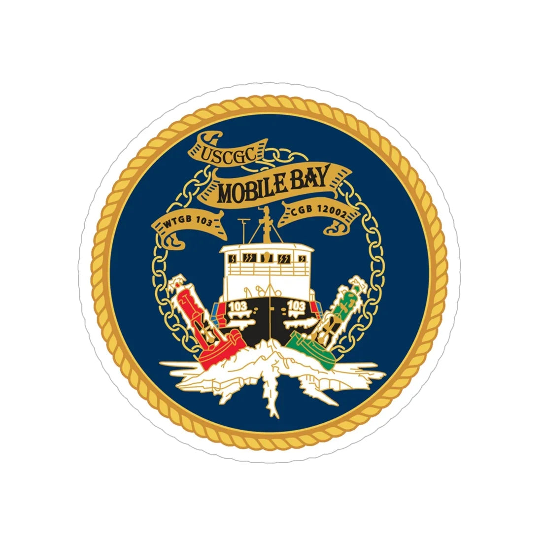 USCGC Mobile Bay WTGB 103 (U.S. Coast Guard) Transparent STICKER Die-Cut Vinyl Decal 6 Inch - The Sticker Space