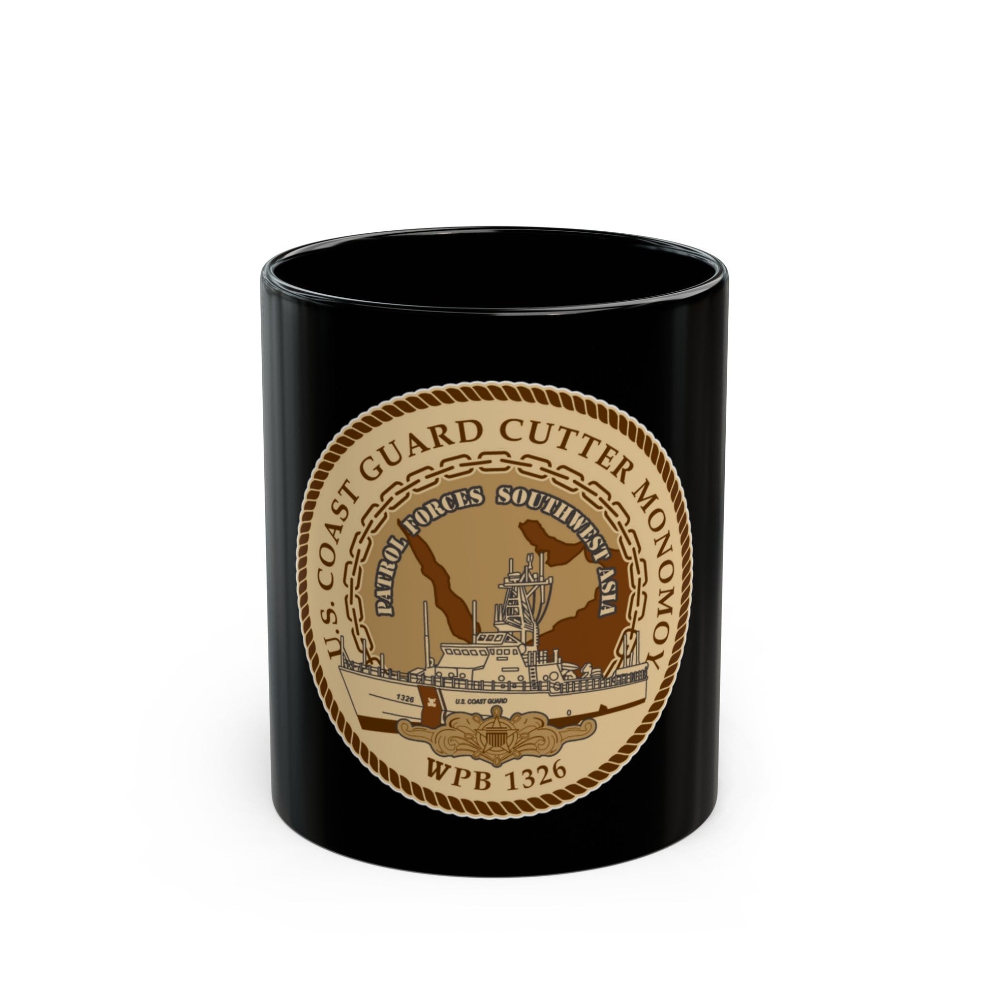 USCGC Monomoy WPB 1326 (U.S. Coast Guard) Black Coffee Mug-11oz-The Sticker Space