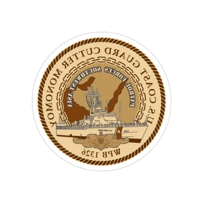 USCGC Monomoy WPB 1326 (U.S. Coast Guard) REVERSE PRINT Transparent Die-Cut STICKER 4 Inch Die-Cut Transparent - The Sticker Space