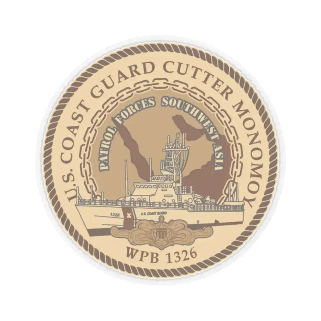 USCGC Monomoy WPB 1326 (U.S. Coast Guard) STICKER Vinyl Kiss-Cut Decal 2 Inch Transparent - The Sticker Space